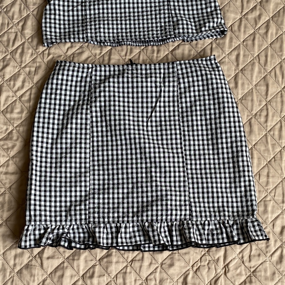 Art Class Black and White Gingham skirt and tank top set - Picture 2 of 11